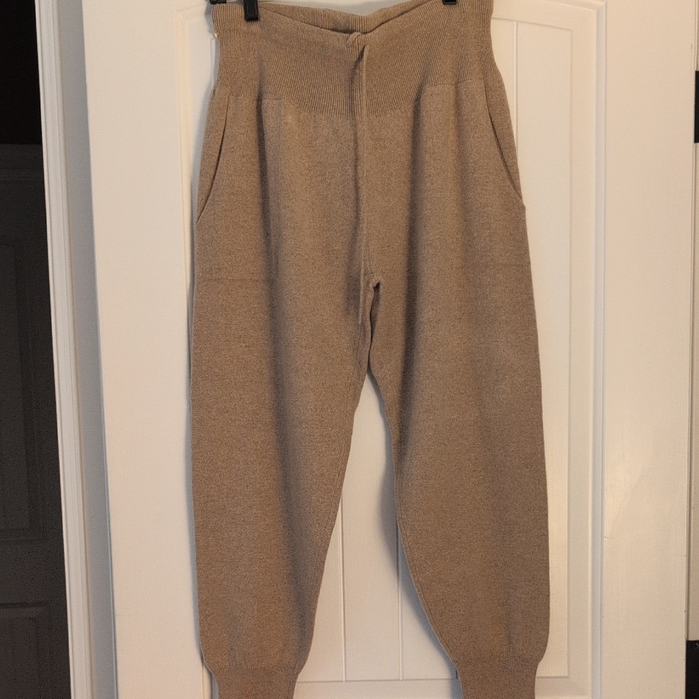 Cuyana Tan Track Pants